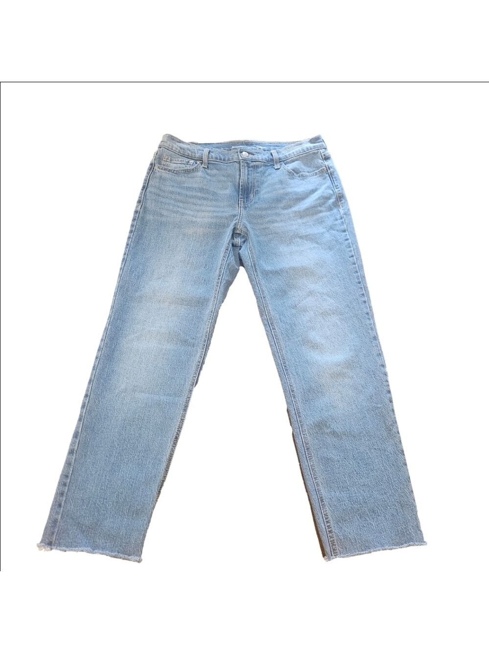 Old Navy Women's Mid-Rise Wow Boyfriend Raw Hem Denim Jeans, 6